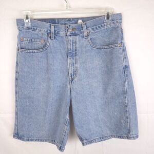 Y2K Levis 550 Denim Shorts Mens W33 Relaxed Fit Light Wash Vintage 90s/00s Jorts